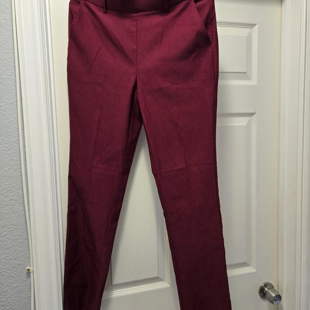 Womens  Wine Stretchy Work Pants Size 6
